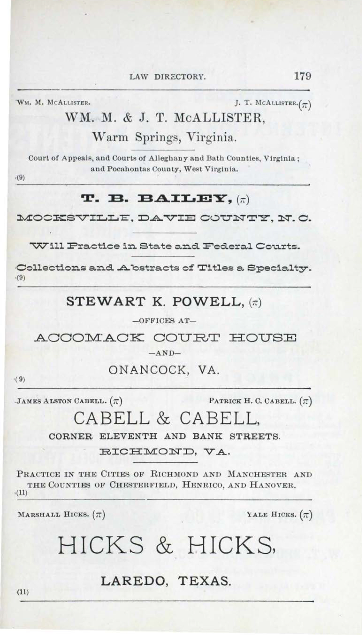 Law Directory, July 1892